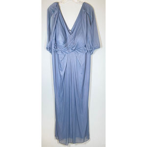 Azazie Women's Plus 22/A22 Blue Bridesmaid Mother of Bride Formal Dress Long